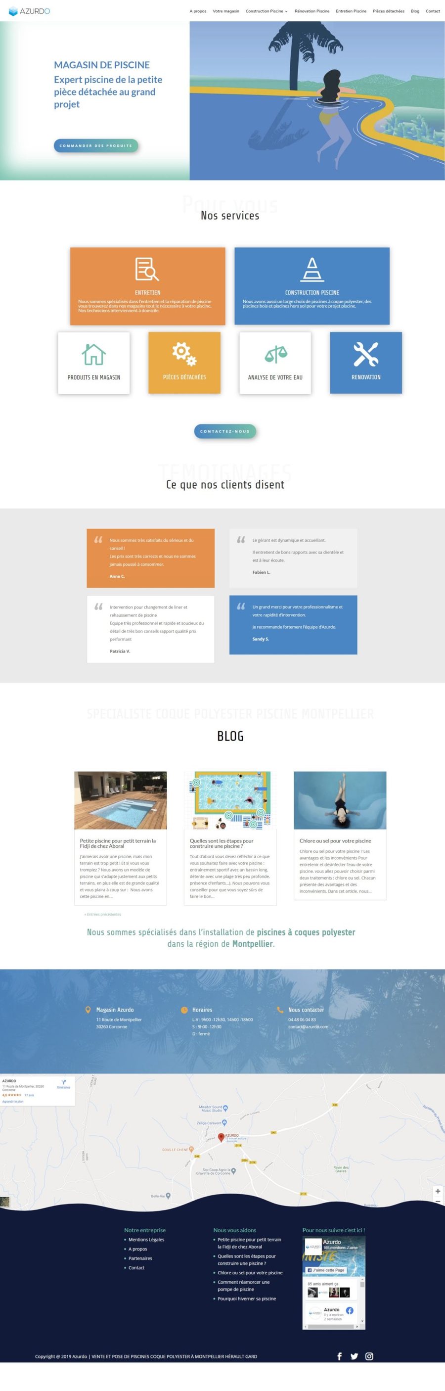 La page d'accueil complète du site.