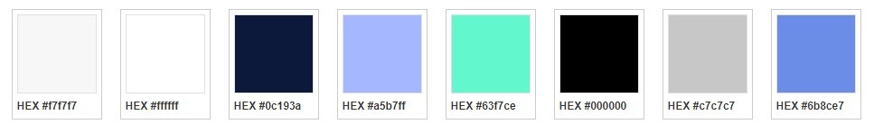 La nouvelle charte graphique, construite autour du bleu marine.