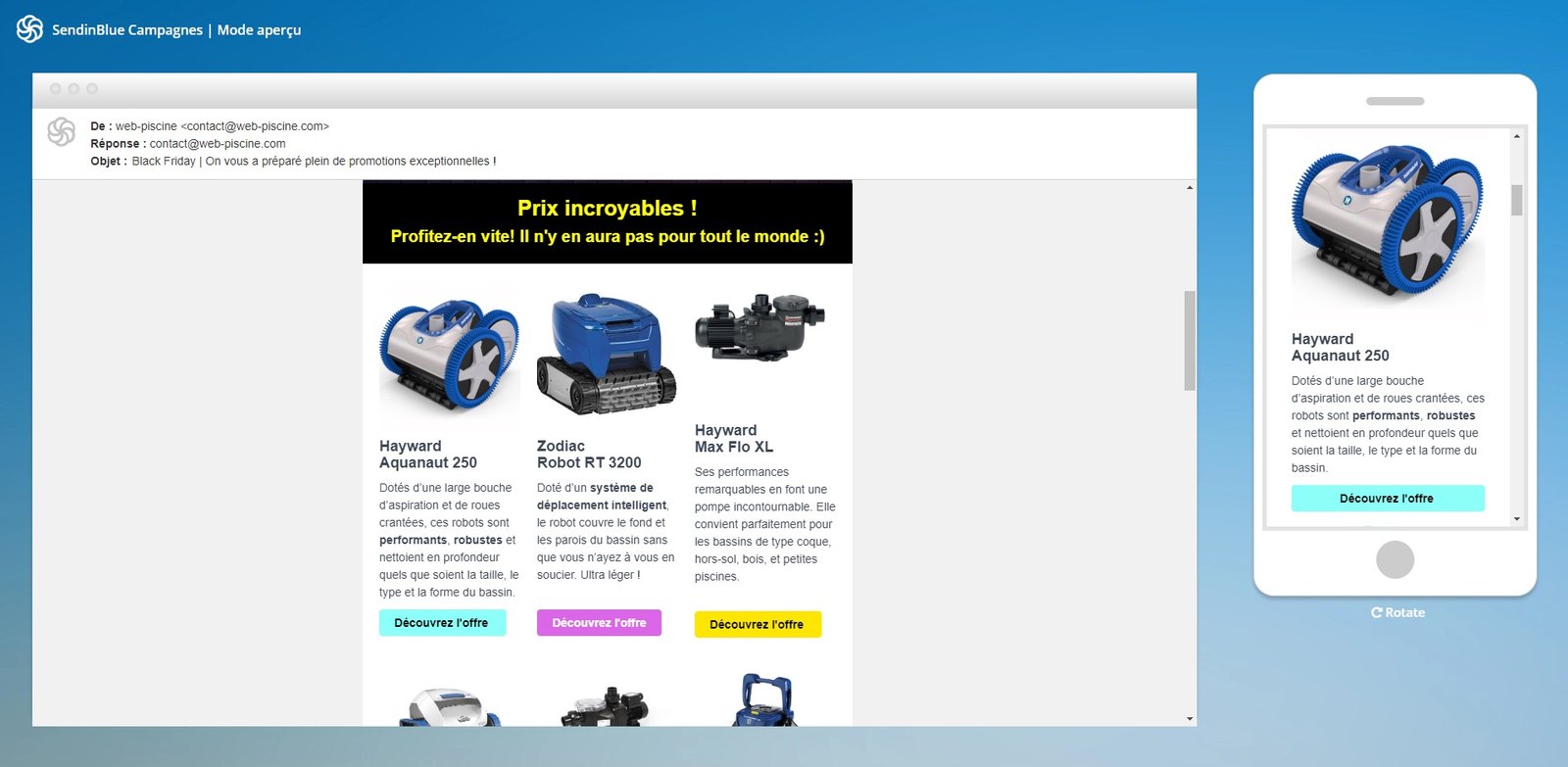 Newsletter — sélection de produits en promotion